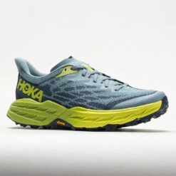 HOKA Speedgoat 5 Men's Stone Blue/Dark Citron 12 HOKA Speedgoat 5 Men's Stone Blue/Dark Citron -Shoe Sale Shop 049271 5